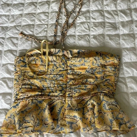 Veronica Beard Arienne Gathered halter neck top - Picture 10 of 12